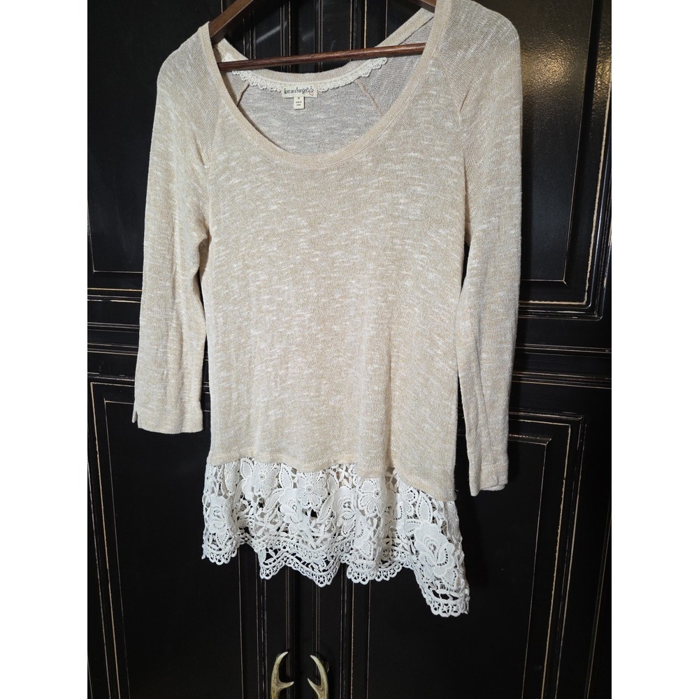 Love On A Hanger Medium Crochet Accents Pullover, Boho, Concert, Summer